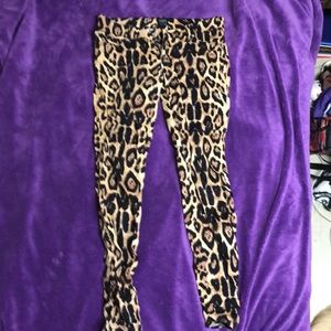 skinny leg leopard print punk pants